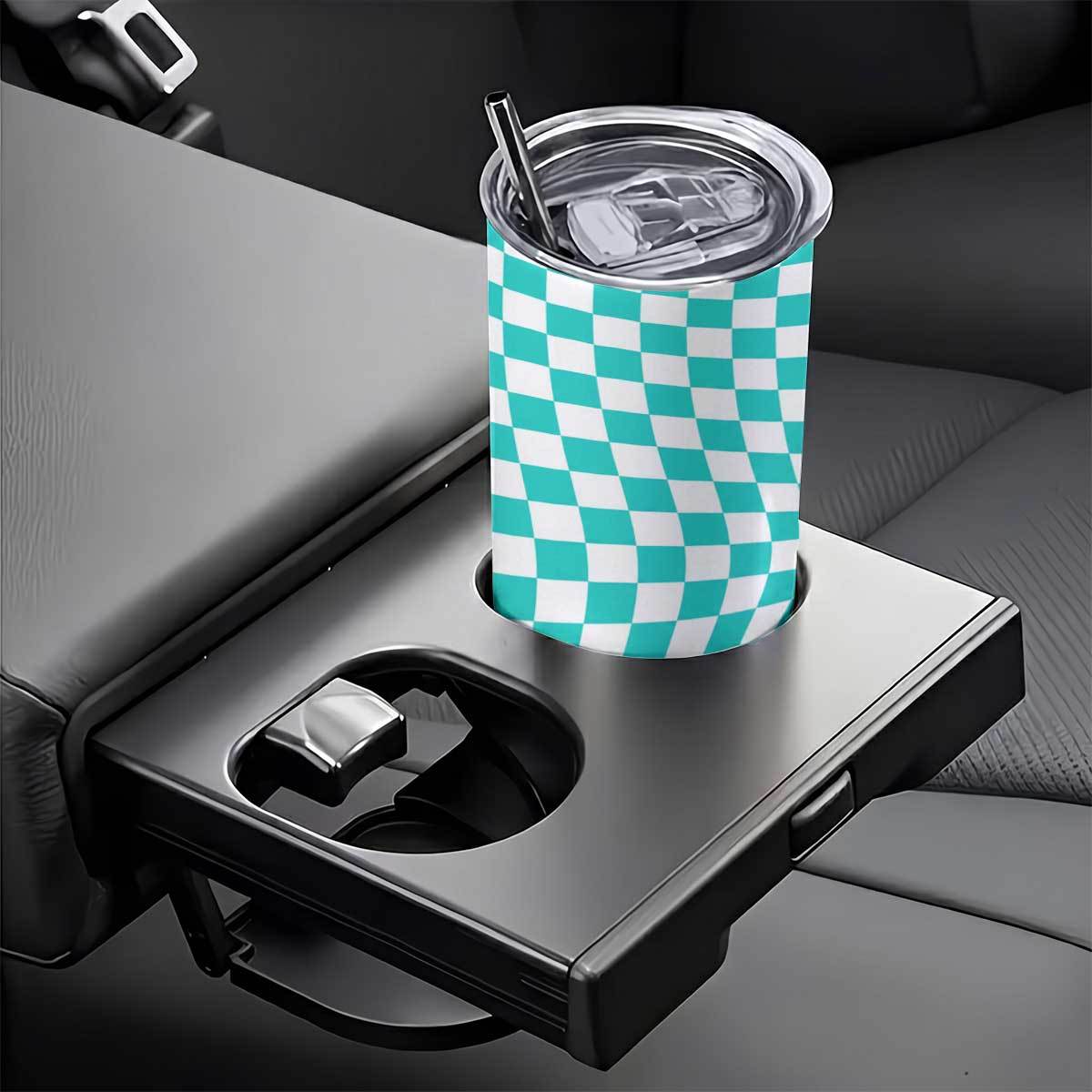 1pc 20oz Teal And White Checke - огляд і ціна Tumbler 20Oz White