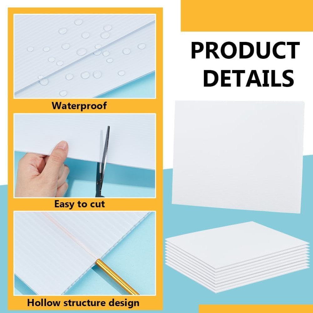 10 Sheets White Corrugated Pla - огляд і ціна Yard Sign Blank