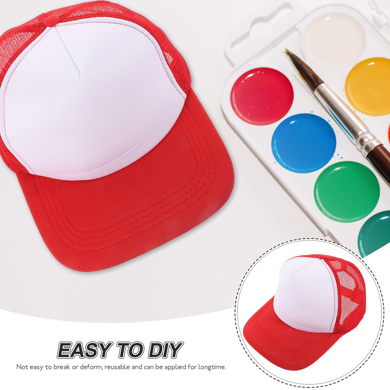 10Pcs Blank Mesh Baseball Hat  - огляд і ціна Hat Sublimation Blank